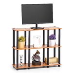 Livzing Turn-N-Tube 3 Tier Wooden Rack Engineered Wood TV Entertainment Units-Stand-Showcase-Cabinet Shelves-TV Unit Decor Display Unit Console Open Shelf Storage Set Top Box Stand for Home