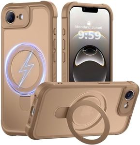 MOCCA Design for iPhone 16e Case with Magnetic Invisible Stand [Full Camera Protection] [Compatible with Magsafe] Military Drop Shockproof Translucent Matte Phone Case Cover 6.1",Brown
