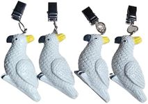 TwoFish Home Set of 4 White Parrot Resin Tablecloth Weights Clips White Parrot Handicraft Tablecloth Clamps Pack of 4