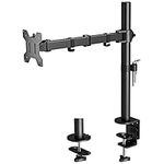 BONTEC Single Monitor Arm Desk Mount for 13-32 inch LCD LED PC Computer Screens TV, Ergonomic Height adjustable Tilt Swivel Rotation Monitor Arm Bracket up to 10kg, VESA Dimensions: 75x75-100x100mm