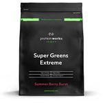 Protein Works - Super Greens Extreme , 150+ Health Benefits , 41 Active Ingredients , Vegan & Gluten Free , No Added Sugar , 41 Servings , Summer Berry Burst , 500g