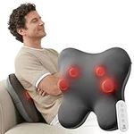 BOB AND BRAD Back Massager with Heat and Remote, EZBack Plus Neck Massager for Pain Relief Deep Tissue, Electric Shiatsu 3D Kneading Massage Pillow with 3 Level for Neck, Back, Shoulders, Ideal Gifts