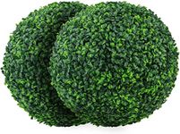 Improvhome 2 PCS 10 inch Artificial Plant Topiary Ball Faux Boxwood Decorative Balls for Backyard, Balcony,Garden, Wedding and Home Décor (10 inch)