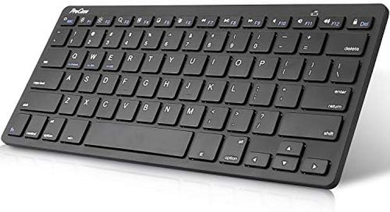 ProCase Wireless Keyboard for iPad Android Windows Tablets Smartphone, Mini Small Slim Compact Portable Keyboard for iPhone iPad iMac Cellphone Surface Laptop Smart TV (Battery Operate) - Black