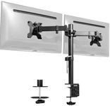 VIVO Dual Monitor Desk Mount, Heavy Duty Fully Adjustable Stand, Fits 2 LCD LED Screens up to 30 inches, Black, STAND-V002