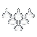 Dr. Brown's Options+ Wide-Neck Baby Bottle Nipple, Level 1 (0 Months+), 6 Count