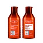 REDKEN Frizz Dismiss Shampoo and Conditioner Set Sulfate Free, Anti-Frizz Hair Products, For Frizzy Hair, Smooths Hair and Manages Frizz, Anti Humidity Hair Products, With Babassu Oil, 2x300 ML