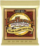 Ernie Ball Folk Nylon Clear & Gold Ball-End 80/20 Bronze Acoustic Guitar Strings, 28-42 Gauge (P02069)