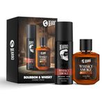 Beardo Whisky Smoke Deodorant 120ml & Bourbon Perfume 50ml for Men Giftset | Eau De Parfum & Body Spray | Spicy, Woody - Oudh | Long Lasting Mens Perfume | Date night fragrance | Rakhi Gift for Brother | Gift for boyfriend | Gift for Men | Gift for Brother