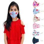 NewBR 3 Layer Kids Face Mask With Adjustor – Reusable & washable Cotton Kids Mask For 3-7 OR 7-12Years Old Boys & Girls – Designer Mask For Children (PACK OF 6) (RAINBOW, AGE :- (3-7))