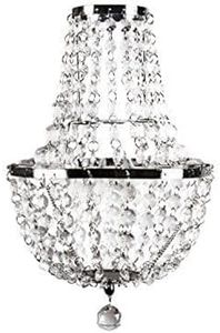 Tadpoles Faux-Crystal & Chrome Pendant Light, Chandelier Style, One Size, White Diamond