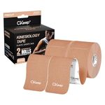CKeep Kinesiology Tape (2 Rolls), Original Cotton Elastic Premium Athletic Tape,33 ft 40 Precut Strips in Total,Hypoallergenic and Waterproof K Tape for Muscle Pain Relief and Joint Support