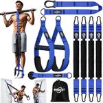 NTIUYOT Pull Up Bands with Handle, 4 Heavy Duty Assisted Pull Up Bands, Resistance Bands for Pull Up Assist for Training, Adjustable Strength with Feet Rest/Door Anchor for Pull Up Bar & Home & Gym