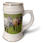 3dRose Ireland. Farm Horses of The Connemara-EU15 KWI0000-Kymri Wilt Mug, 18oz , 22oz Stein, White