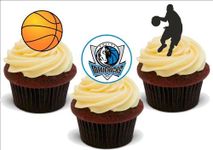 Basketball Dallas Mavericks Mix - 12 Edible Stand Up Premium Wafer Card Cake Toppers Decorations