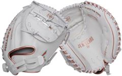 Easton | Elite Series Fastpitch Softball Catcher's Mitt | Jen Schroeder Model | 33" | Left Hand Throw | White/Rose Gold