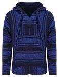 Mexican Baja Hoodie Blue and Black (Medium)