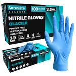 [100 Pack] SURESAFE Blue Nitrile Gloves Small, 3.5 Mil Latex Free Disposable Gloves, Cleaning Gloves, Cooking Gloves, Kitchen Gloves, Working Gloves, Mechanics gloves