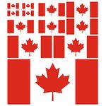 12 Pcs Canada Flag Stickers Canada Day Decorations, Vinyl Maple Leaf World Cup Decal Stickers Waterproof Canadian Flag Stickers for Car Truck Bumper Laptop Window (5 Sizes)