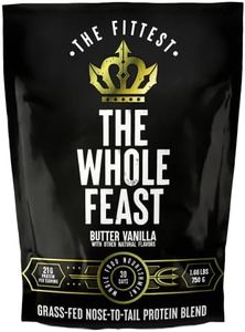 The Fittest Whole Feast Beef Protein Powder - Butter Vanilla - Nose to Tail Carnivore Blend Including Liver, Colostrum and Whole Bone - BCAAs - 14g Collagen - 21g Total Protein