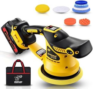 TOMAHAWK® CCP-20A 20V Cordless Car Polisher 6 Inch Brushless Motor, 6-Speed 2300–5200 RPM with Digital Display, Dual Battery, Heavy Duty, Complete Car Detailing Kit