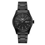 SEIKO Automatic Watch for Men - 5 Sports - Day/Date Calendar, LumiBrite Hands and Markers, and Rotating Bezel, 100m Water-Resistant, Black - SRPJ09, Automatic Watch