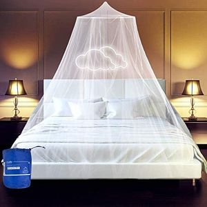 esafio Zanzariera Letto, Grande Zanzariera Universale a Cupola Facile Installazione, Adatto per Uso Interno ed Esterno Letti da Singolo a King Size, Amache e Culle, con Borsa Portatile