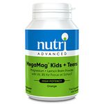 Nutri Advanced MegaMag Kids + Teens - Magnesium & Lemon Balm Powder with B Vitamins for Focus at School - Orange, 30 Servings