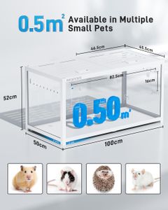 BUCATSTATE Large Hamster Cage – White, Spacious Small Pet Habitat