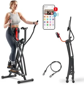 Sunny Health & Fitness SF-E902S Air Walk Pro Trainer Elliptical Machine Glider w/LCD Monitor, 220 LB Max Weight and 30 Inch Stride