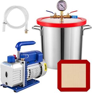 Bestauto 3 Gallon Vacuum Chamber Kit Stainless Steel Degassing Chamber 12L Vacuum Degassing Chamber Kit with 3.6 CFM 1 Stage Vacuum Pump HVAC