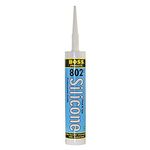 BOSS 802 Acetoxy Cure Hot Tub Silicone Sealant - 10oz Clear Cartridge - Professional-Grade Mildew-Resistant Silicone for Pool & Spa Repairs