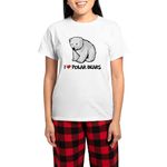 CafePress I Love Polar Bears Women's Light Pajamas Womens Pajama Set