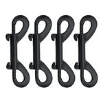 OWAYOTO Double Ended Bolt Snaps Hook Black Trigger Clips Chain Metal Clips Key Holder 4pcs