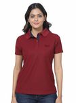 STELLERS Women's Signature Polo T-Shirt Wrinkle Free Quick Dry Lightweight Feather Touch Feel Regular Fit Maroon 2XLarge