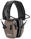 ZOHAN EM054 Electronic Hearing Protection for Shooting with Sound Amplification Noise Reduction, Slim Electronic Ear Muffs for Shooter - Tan