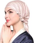 LilySilk Silk Bonnet for Sleeping Womens Sleep Cap 100% 19MM Mulberry Silk for Long Curly Hair Adjustable Stretchy Light Beige