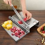 Manual Frozen Meat Slicer Cutter Vegetable Fruit Stainless Steel Machine Kitchen