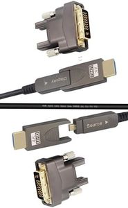 HDMI AD + DVI D 300ft 4K Adapters Cable, Fiber Optic, Detachable, HDMI D to DVI 18Gbps Ultra Speed, Slim Flexible, Long Extended, for Projector TV Xbox PS Camera