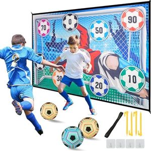 Set da gioco di calcio per bambini, gioco di calcio per interni ed esterni, con 2 palline in velcro e porte di flanella pieghevoli, regalo di compleanno e Pasqua per bambini di 3, 4, 5, 6, 7, 8 anni