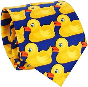 Cravatta con Paperelle Blu e Giallo - Cravatta Originale - Cravatta Fantasia - Travestimento