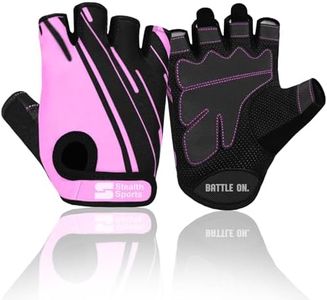 Stealth Sports Weight Lifting Gloves Half Finger Workout Gloves Men Women Anti-Slip Padded Palm Gym Gloves Exercise Cycling Fitness Weightlifting Strength Training (Pink, Medium)