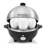 Elite Cuisine EGC-508 Maxi-Matic Egg Cooker & Egg Poacher W/Stainless Steel Tray, Black