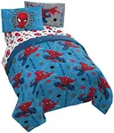 Jay Franco Marvel Spiderman Spidey Faces 5 Piece Full Bed Set - Includes Reversible Comforter & Sheet Set Bedding - Super Soft Fade Resistant Microfiber - (Official Marvel Product)