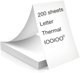 200 pages, thermal printer paper 8.5 x 11, letter, folded, continuous, perforated, quick dry for pen, not 3 proofing, BPA free. For IOOIOO, Peripage, Munbyn, Jadens, Hprt, Phomemo…(lasting 3 years)