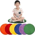 6 Pieces Colorful Carpet Circle Seats 18 Inches Round Kids Classroom Floor Mat Soft Classroom Rugs Educational Cushions for Kids School Classroom Learning Area, Home Bedroom Play Areas Rugs