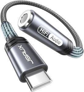 USB Type C to 3.5mm Female Headphone Jack Adapter, JSAUX USB C to Aux Audio Dongle Cable Cord Compatible with iPhone 15 Pro Max/15 Pro/15 Plus, Samsung Galaxy S23/S22/S21 Ultra, iPad Pro, Pixel (Grey)