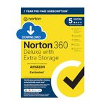 Norton 360 Deluxe with Extra Storage, 50 GB Extra Cloud Backup, Antivirus Software for 5 Devices and 1-year Subscription with Automatic Renewal