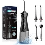 COSLUS Water Teeth Flosser Picks: 4 Modes Cordless Irrigator 300ML Portable Electric Flossing Machinerie for Teeth Cleaning Rechargeable IPX7 Waterproof Tooth Pick Set Cleaner for Travel Home