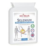 Selenium 120 Capsules 200µg - Natural Selenomethionine - High Bioavailability - High Strength - One-a-Day - Immune, Thyroid, Fertility - Hair and Nails